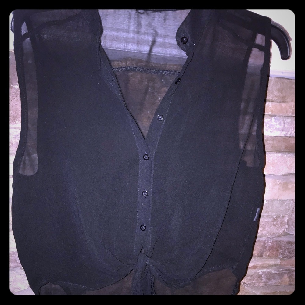 BRANDY Melville Sheer Black Top one size